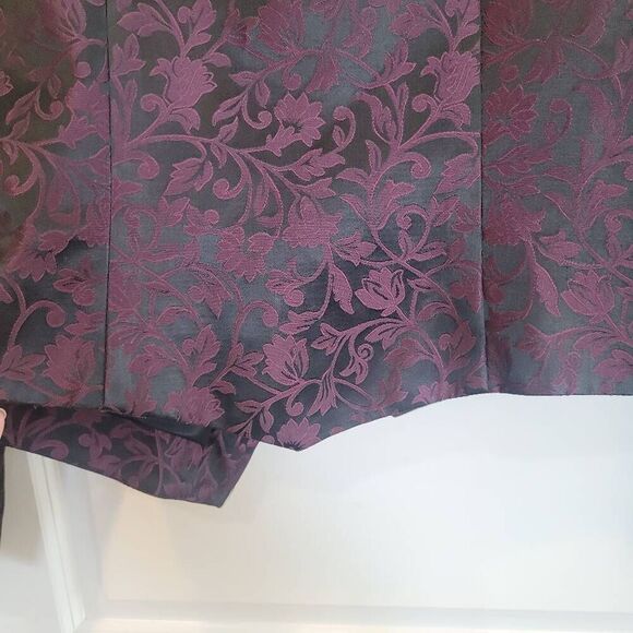 Longhorn Vintage Women's Burgundy/Black/Gold Acetate/Poly Horse Western Wear Jac - Picture 12 of 13